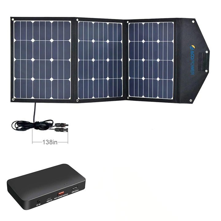 ACOPower Foldable Solar Panel Kit Suitcase - 90W, 120W - Drop line Outdoors