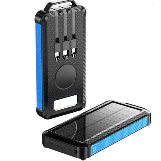Ip65 Waterproof Portable Wireless Solar Power Bank Panel Charger Solar Powerbank Usb - C - Drop line Outdoors